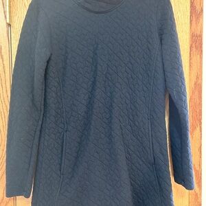 Black Quilted Long Sleeve Dress